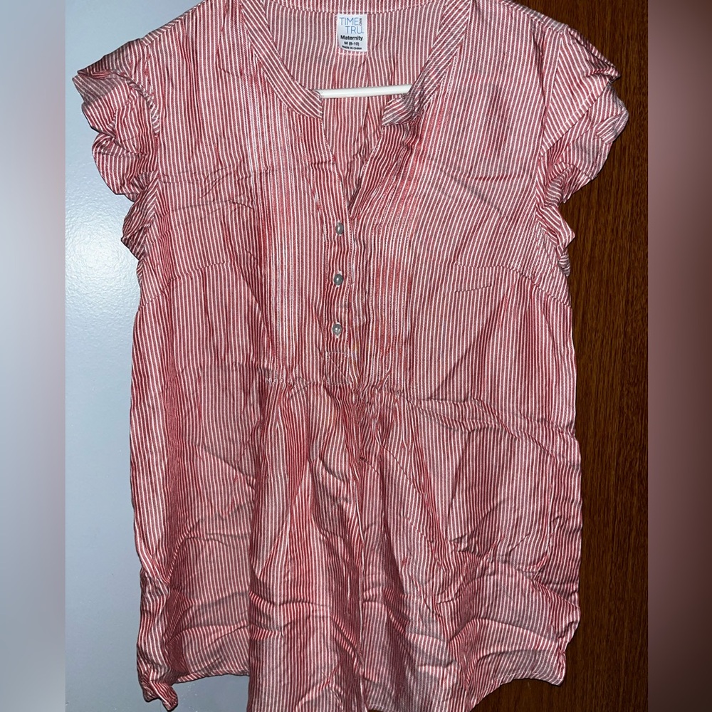 Maternity Striped Red Women's Top